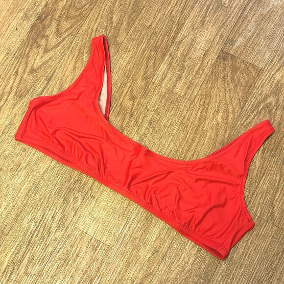 J. Crew Heritage Scoop Neck Bikini Top in Red Size 3X - Picture 3 of 9